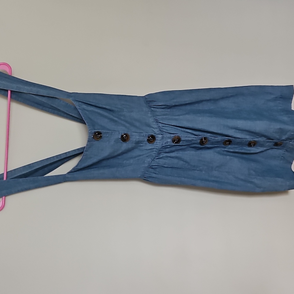 Free People Carolina Chambray Button Down Denim Mini Dress Womens 10 - Picture 2 of 9